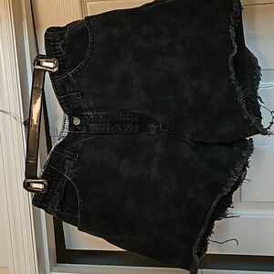 Custom stone wash cut off shorts